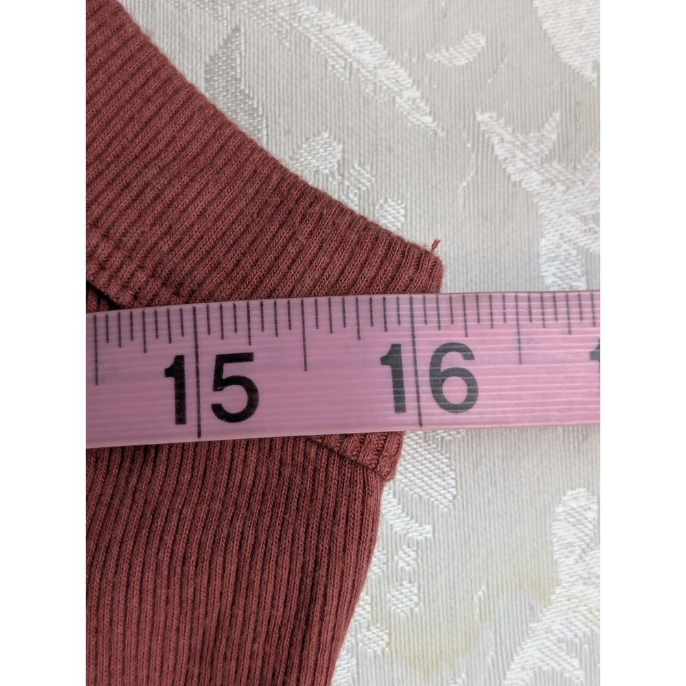 Michael Stars Lori Rust Brown Ribbed Ruched Stretch Bodycon Midi Dress Size M - Picture 7 of 10
